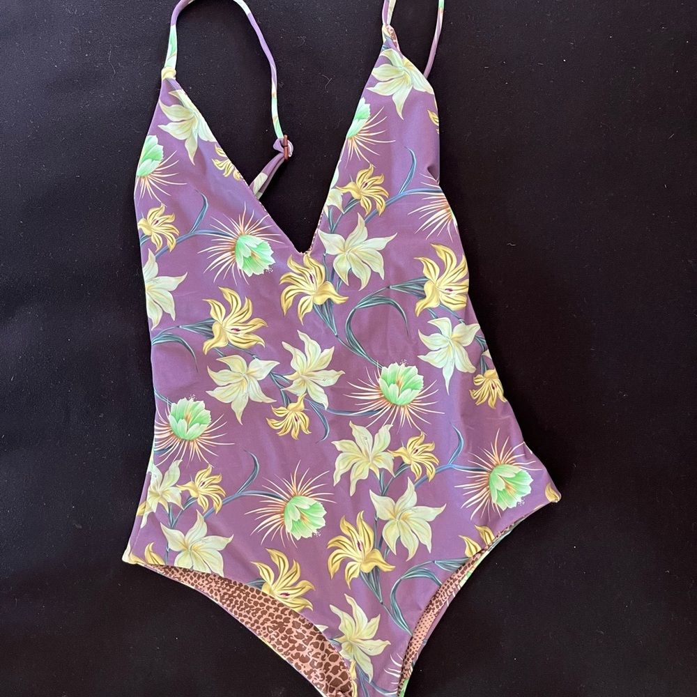 Acacia Swimwear Purple Floral One Piece